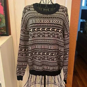 Schott NYC Grateful Dead Bear Motif Cotton Sweater-Sz L